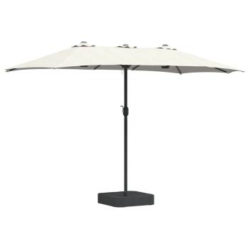 Gartenparasol Sandfarbe 385 x 209 x 244 cm Stoff