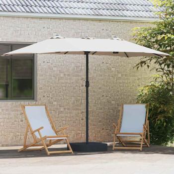 Gartenparasol Sandfarbe 385 x 209 x 244 cm Stoff