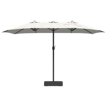 Gartenparasol Sandfarbe 385 x 209 x 244 cm Stoff