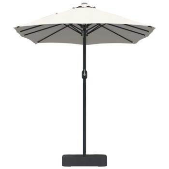 Gartenparasol Sandfarbe 385 x 209 x 244 cm Stoff