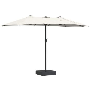 Gartenparasol Sandfarbe 385 x 209 x 244 cm Stoff