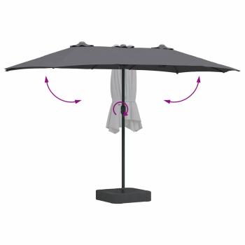 Gartenparasol Anthrazit 385 x 209 x 244 cm Stoff