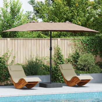 ARDEBO.de - Gartenparasol Taupe 385 x 209 x 244 cm Stoff