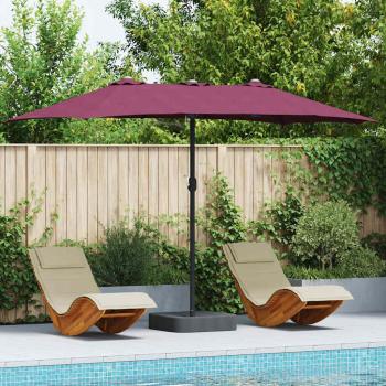 ARDEBO.de - Gartenparasol Bordeauxrot 385 x 209 x 244 cm Stoff