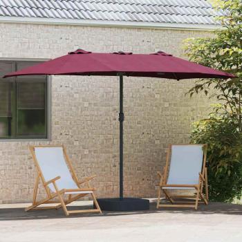 Gartenparasol Bordeauxrot 385 x 209 x 244 cm Stoff