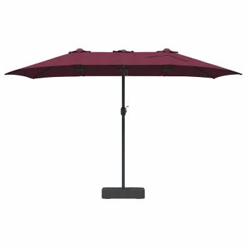 Gartenparasol Bordeauxrot 385 x 209 x 244 cm Stoff