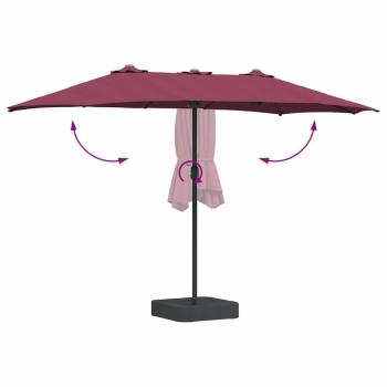 Gartenparasol Bordeauxrot 385 x 209 x 244 cm Stoff