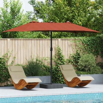 ARDEBO.de - Gartenparasol Terrakotta 385 x 209 x 244 cm Stoff