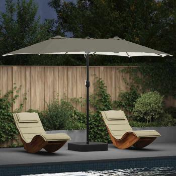 ARDEBO.de - Gartenparasol Sandfarbe 385 x 209 x 244 cm Stoff