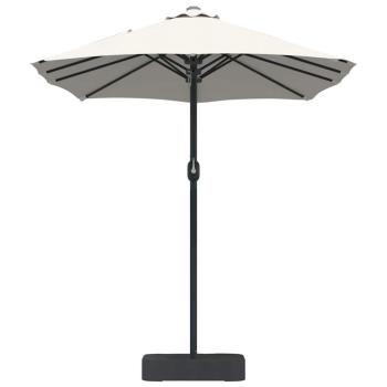 Gartenparasol Sandfarbe 385 x 209 x 244 cm Stoff