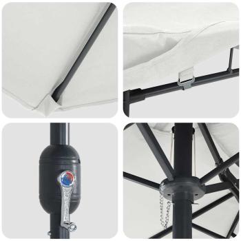 Gartenparasol Sandfarbe 385 x 209 x 244 cm Stoff