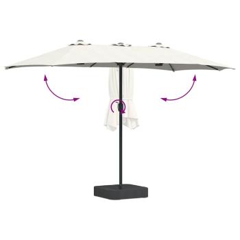 Gartenparasol Sandfarbe 385 x 209 x 244 cm Stoff