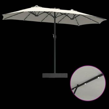 Gartenparasol Sandfarbe 385 x 209 x 244 cm Stoff