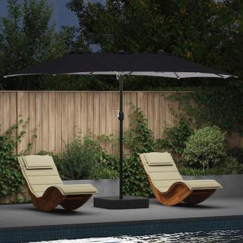 ARDEBO.de - Gartenparasol Anthrazit 385 x 209 x 244 cm Stoff