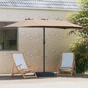 Gartenparasol Taupe 385 x 209 x 244 cm Stoff