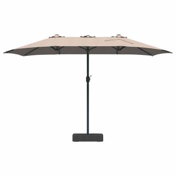 Gartenparasol Taupe 385 x 209 x 244 cm Stoff