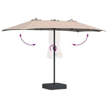 Gartenparasol Taupe 385 x 209 x 244 cm Stoff