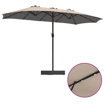Gartenparasol Taupe 385 x 209 x 244 cm Stoff