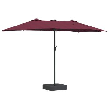 Gartenparasol Bordeauxrot 385 x 209 x 244 cm Stoff