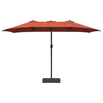 Gartenparasol Terrakotta 385 x 209 x 244 cm Stoff