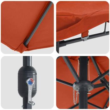 Gartenparasol Terrakotta 385 x 209 x 244 cm Stoff