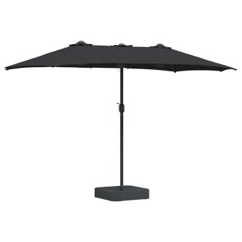 Gartenparasol Schwarz 385 x 209 x 244 cm Stoff