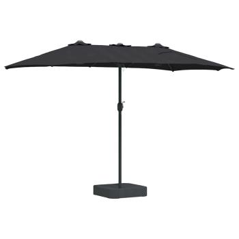 Gartenparasol Schwarz 385 x 209 x 244 cm Stoff
