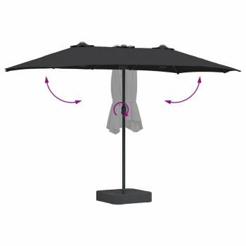 Gartenparasol Schwarz 385 x 209 x 244 cm Stoff