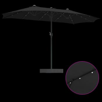 Gartenparasol Schwarz 385 x 209 x 244 cm Stoff