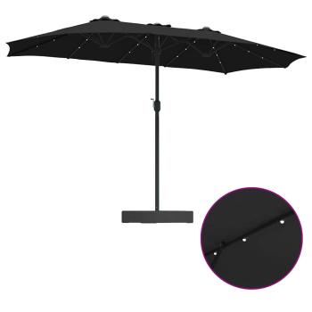 Gartenparasol Schwarz 385 x 209 x 244 cm Stoff