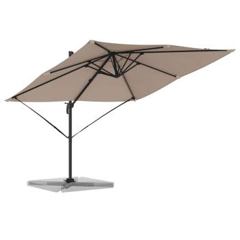 Roma Parasol Taupe Groß Polyester & Stahl