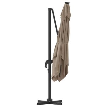 Roma Parasol Taupe Groß Polyester & Stahl