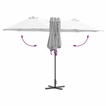 Gartenparasol Sandfarbe 380 x 196 x 235 cm