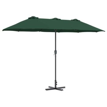 ARDEBO.de - Gartenparasol Grün 380 x 196 x 235 cm Pulverbeschichteter Stahl
