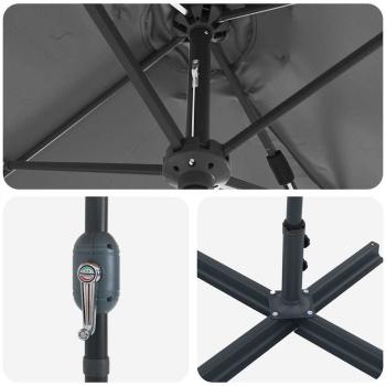 Gartenparasol Anthrazit 380 x 196 x 235 cm