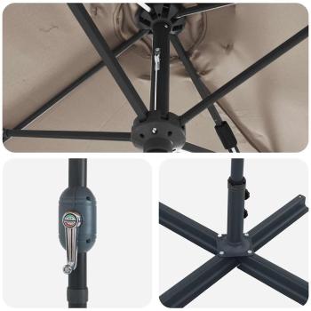 Gartenparasol Taupe 380 x 196 x 235 cm