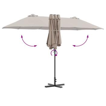 Gartenparasol Taupe 380 x 196 x 235 cm
