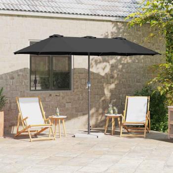 ARDEBO.de - Gartenparasol Schwarz 380 x 196 x 235 cm
