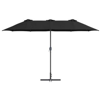 Gartenparasol Schwarz 380 x 196 x 235 cm