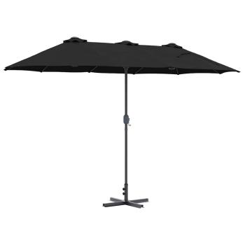 Gartenparasol Schwarz 380 x 196 x 235 cm