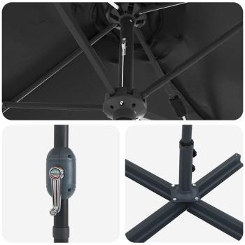 Gartenparasol Schwarz 380 x 196 x 235 cm