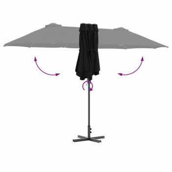Gartenparasol Schwarz 380 x 196 x 235 cm