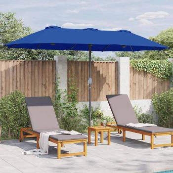 Gartenparasol Blau 380 x 196 x 235 cm Pulverbeschichteter Stahl