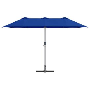 Gartenparasol Blau 380 x 196 x 235 cm Pulverbeschichteter Stahl