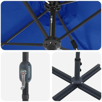 Gartenparasol Blau 380 x 196 x 235 cm Pulverbeschichteter Stahl