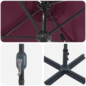 Gartenparasol Bordeauxrot 380 x 196 x 235 cm