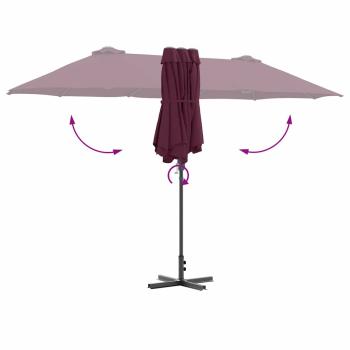 Gartenparasol Bordeauxrot 380 x 196 x 235 cm