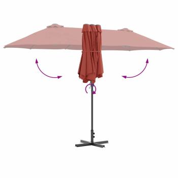 Garten-Sonnenschirm Terrakotta 370 x 197 x 239 cm