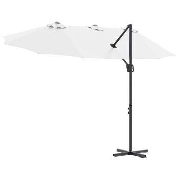 Garten-Kantilever-Pergola Sandfarbe 372 x 198 x 253 cm