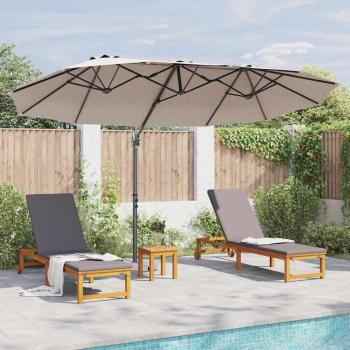 Garten-Kantilever-Pergola mit Schloss Taupe 372 x 198 x 253 cm